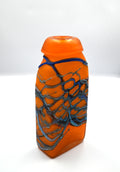 Azerbaijan Hand-Blown Orange and Blue Art Glass Sculpture