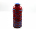 Azerbaijani Red & Cobalt Art Glass Sculpture with Bold Webwork Design