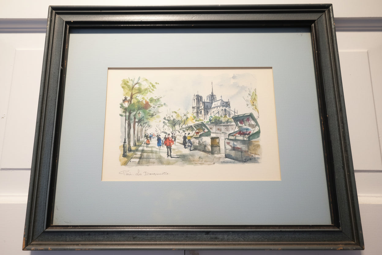 Paris Watercolor Les Bouquinistes by Zoe