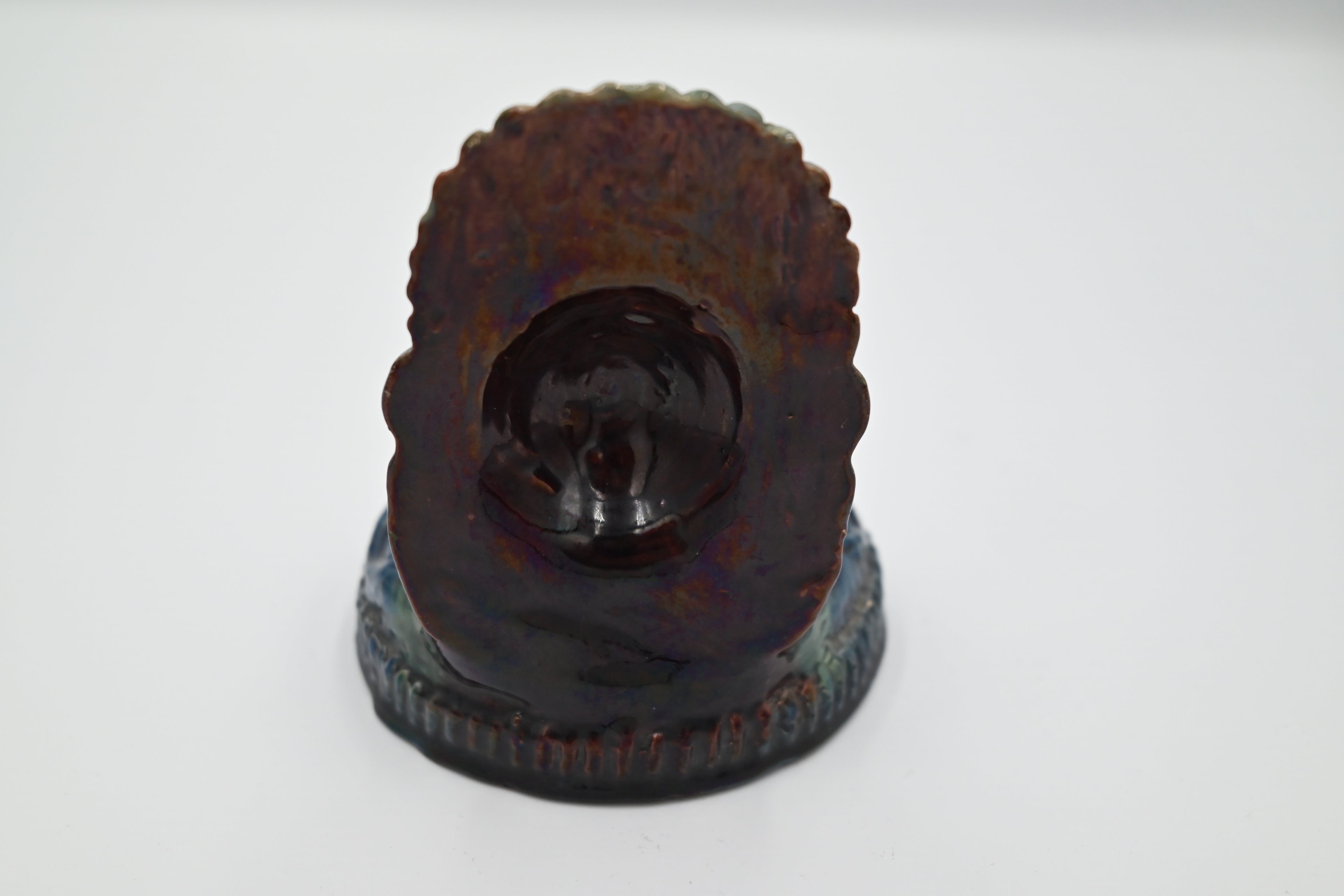 Vintage Aztec-Inspired Mini Ceramic Ashtray