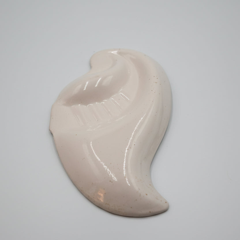 Atomic Era Shell Catchall with Pink Glaze and Slit Detail