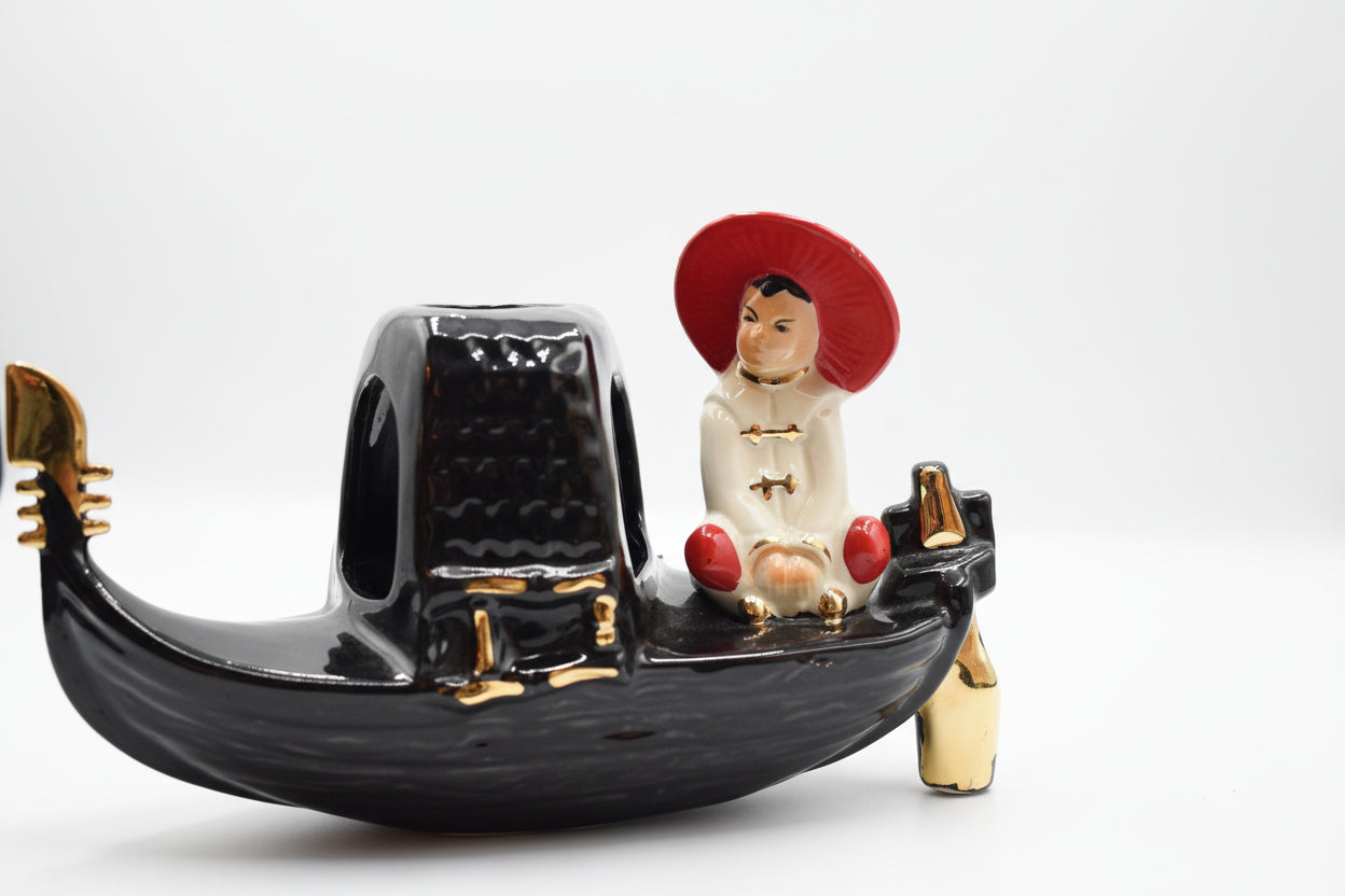 Vintage 1950’s Fuhry and Sons Ceramic Oriental Junk Boat TV Lamp