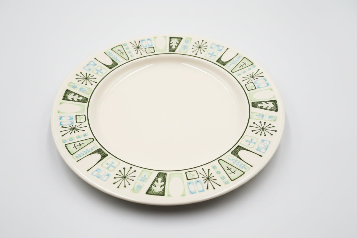 Atomic Leaf Burst Dessert Plate Taylor Smith MCM Classic