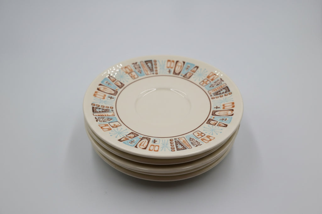 Vintage Atomic-era Ember Burst Taylor Smith Saucers