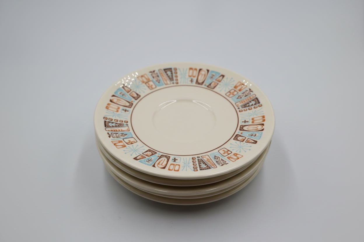 Vintage Atomic-era Ember Burst Taylor Smith Saucers