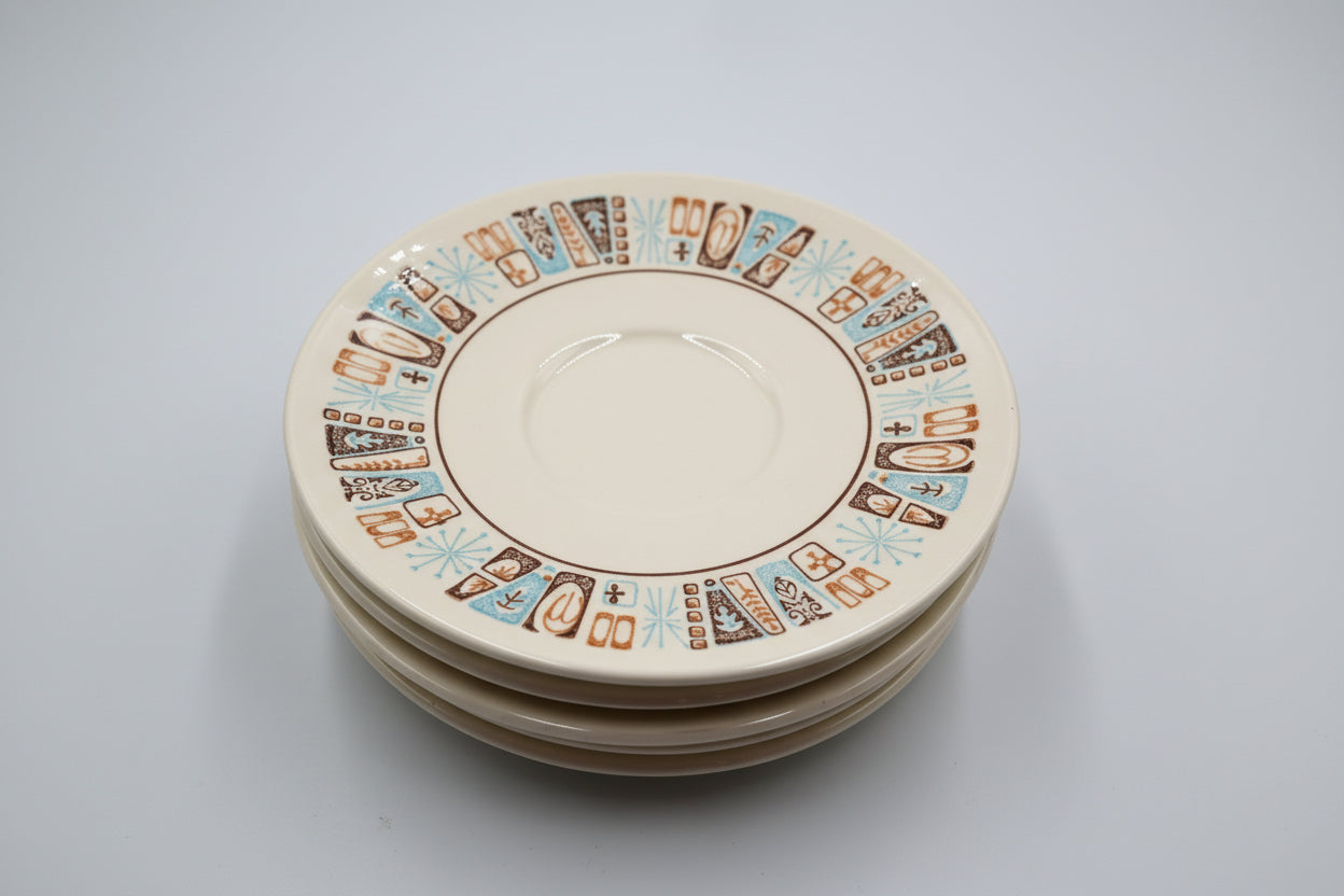 Vintage Atomic-era Ember Burst Taylor Smith Saucers