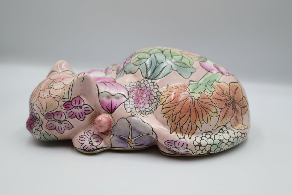 Ceramic Lotus-Faced Sleeping Cat