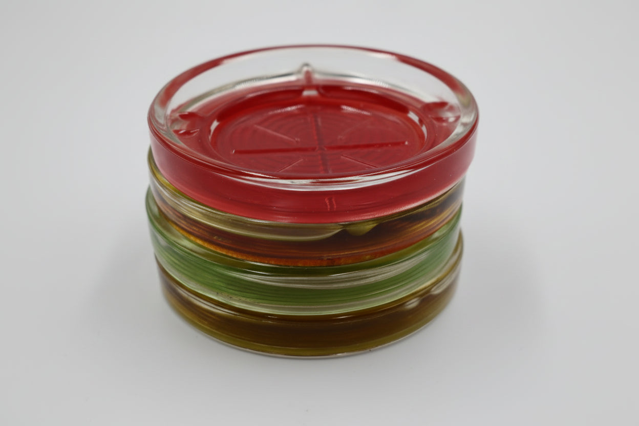 Vintage Glass Shot Coasters Retro Multi‑Use Ashtray 4 pc Set