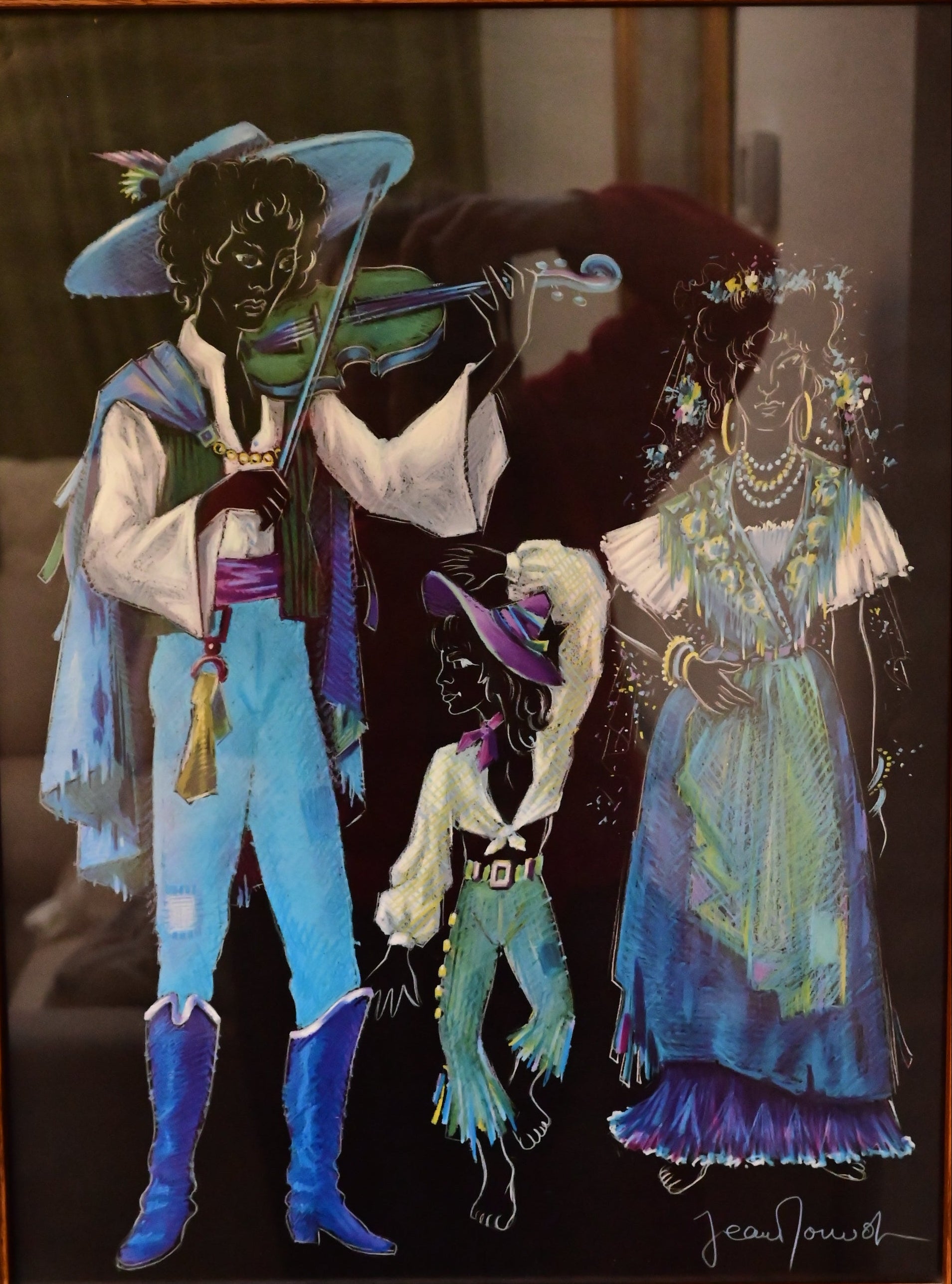 Color‑Rich Swiss Folk Art Trio by Jean Monod