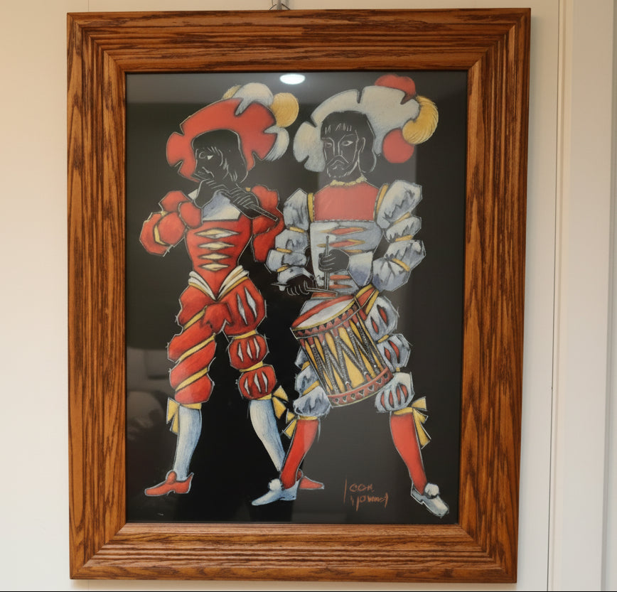 Color-Rich Swiss Folk Art Duo by Jean Monod