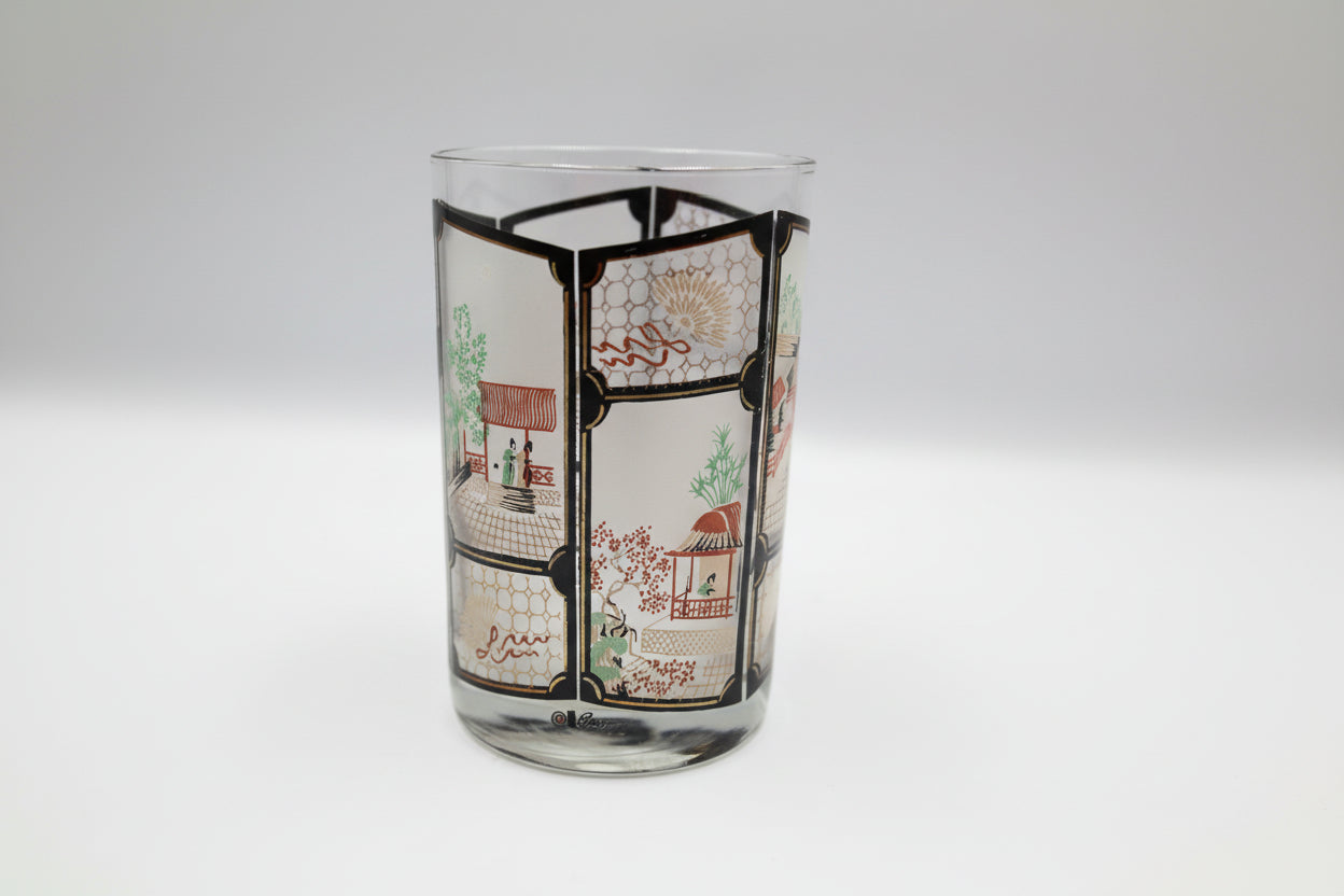 Bold MCM Asian‑Themed Cocktail Glasses Set of 3