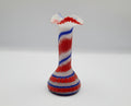 Retro Red & Blue Zigzag Studio Art Glass Vase