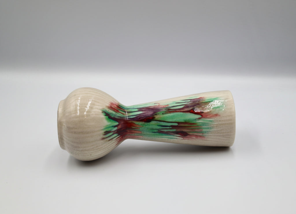 Mid‑Century Modern Studio Pottery Vase with Multicolor Drip Glaze