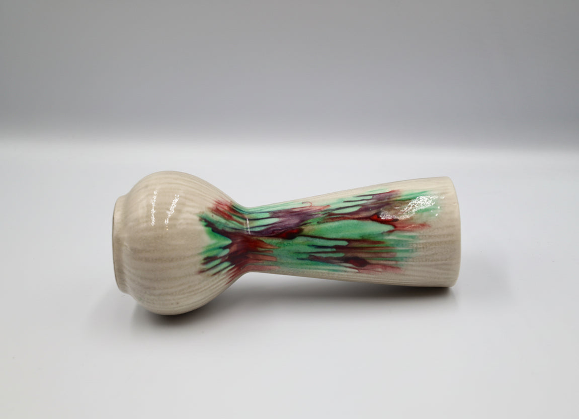 Mid‑Century Modern Studio Pottery Vase with Multicolor Drip Glaze