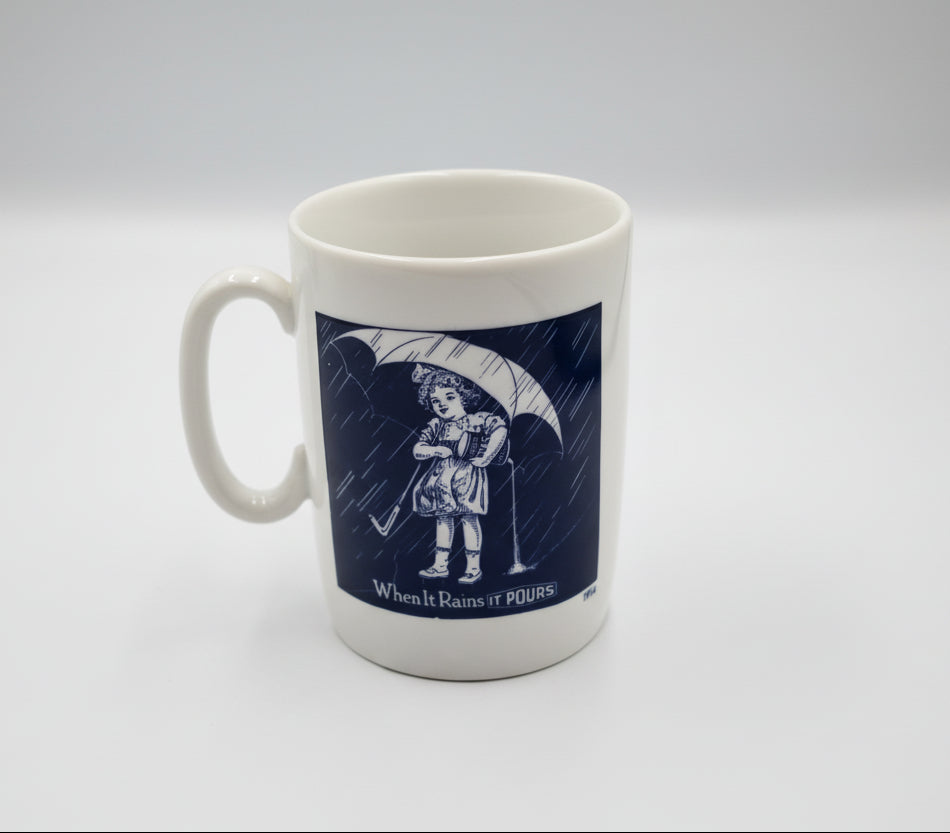 Vintage Morton’s Salt "When It Rains It Pours" Advertising Mugs