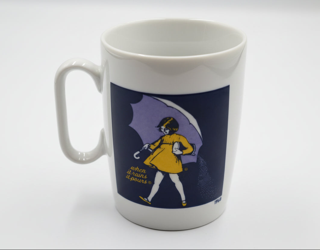 Vintage Morton’s Salt "When It Rains It Pours" Advertising Mugs