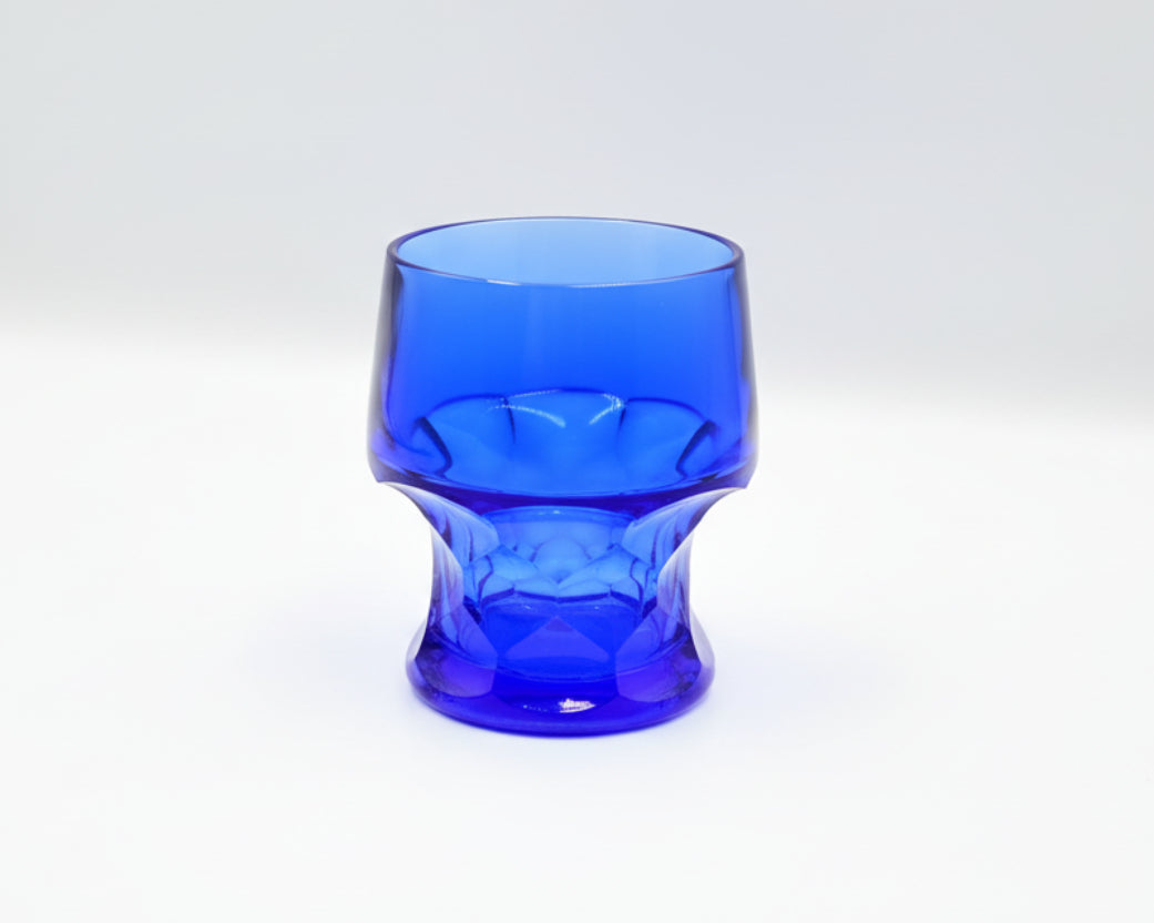 Vintage Blue Gem‑Cut Tumbler
