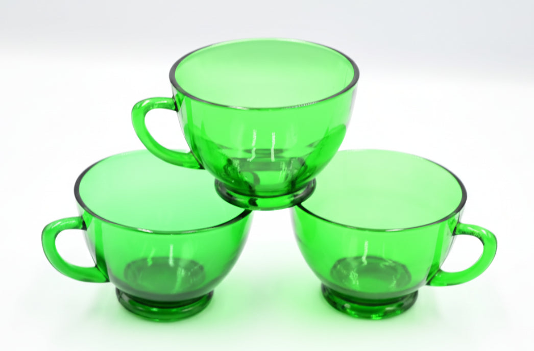 Retro Green Glass Punch/Espresso Cup