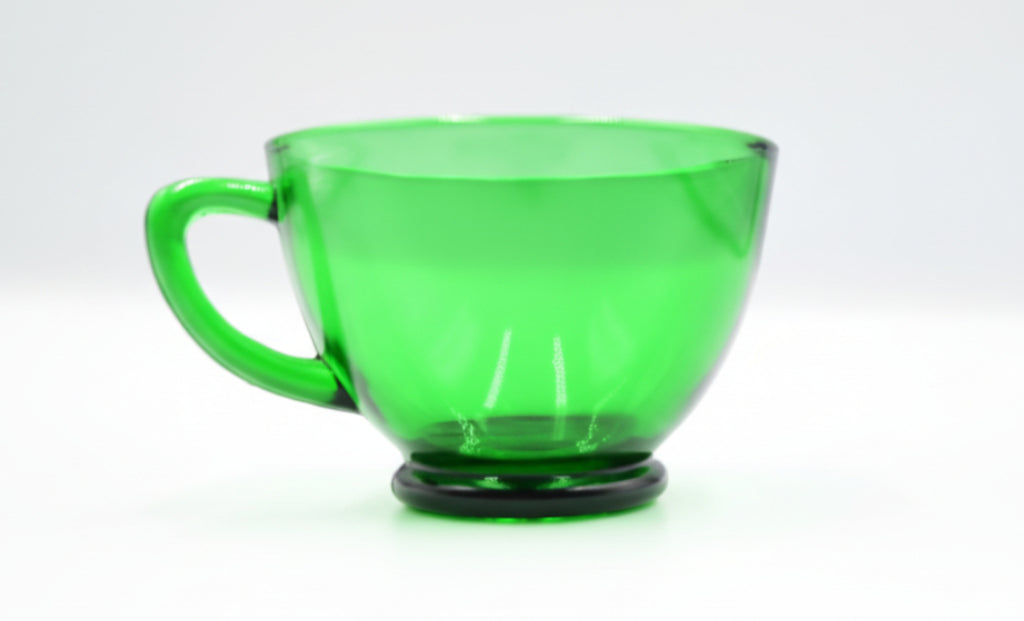 Retro Green Glass Punch/Espresso Cup