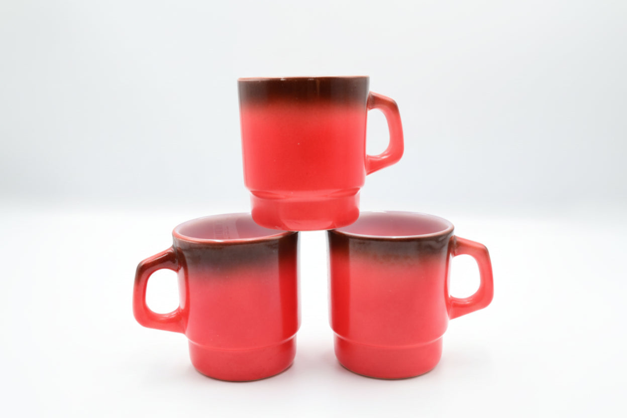 Anchor Hocking Red‑to‑Black Ombré Mug