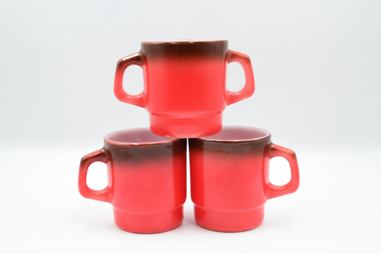 Anchor Hocking Red‑to‑Black Ombré Mug