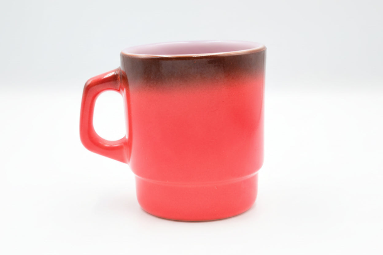 Anchor Hocking Red‑to‑Black Ombré Mug