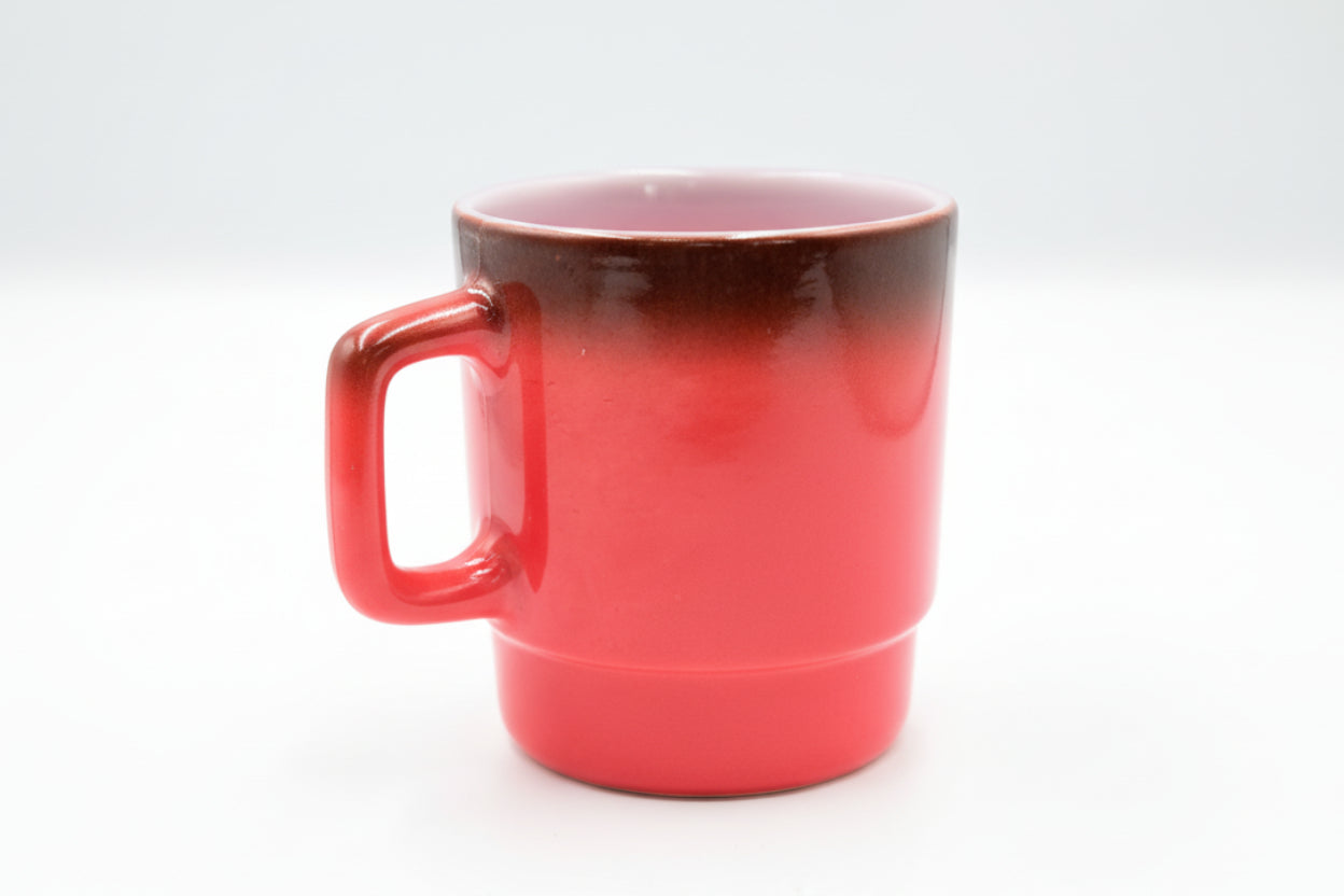 Anchor Hocking Red‑to‑Black Ombré Mug