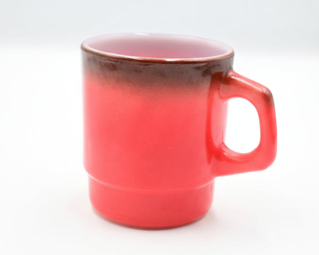 Anchor Hocking Red‑to‑Black Ombré Mug