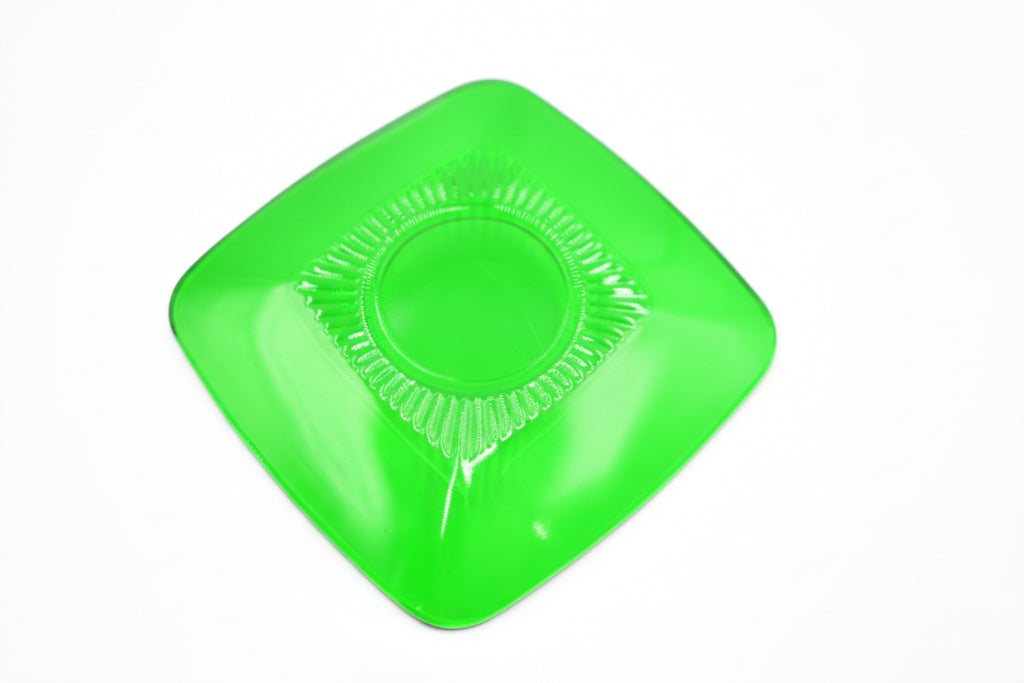 Atomic Era Green Glass Square Teacup & Saucer