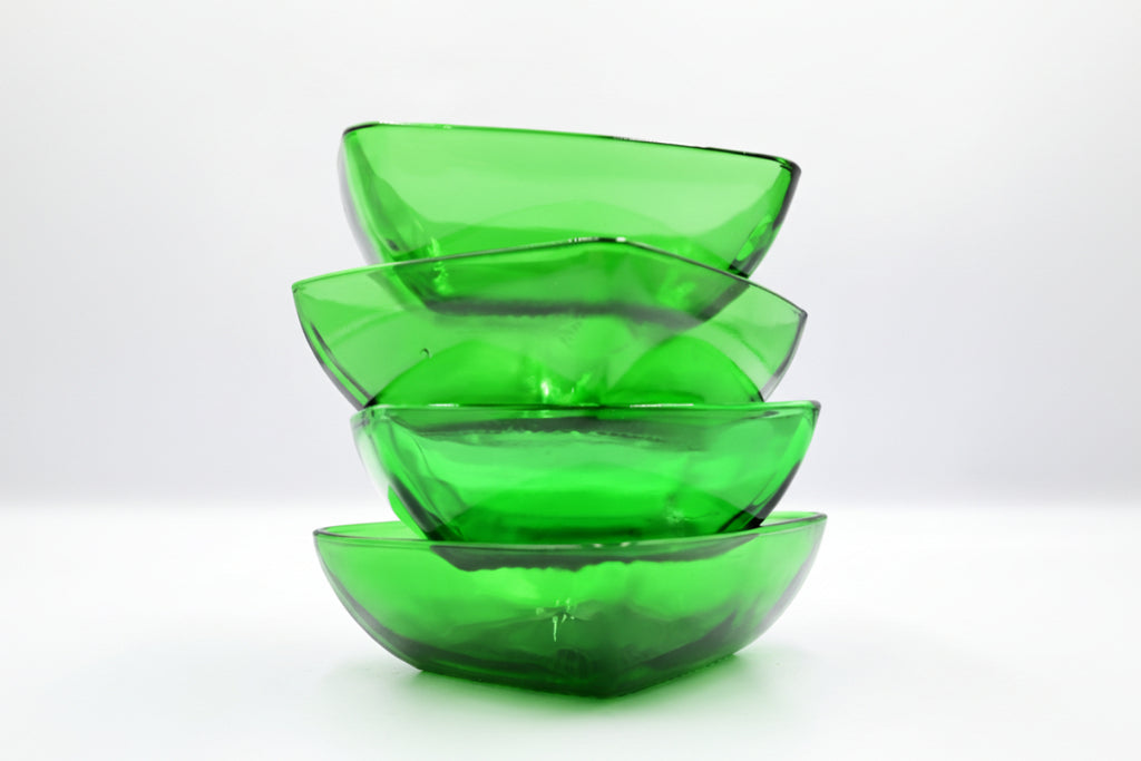 Retro Anchor Hocking Green Square Bowl