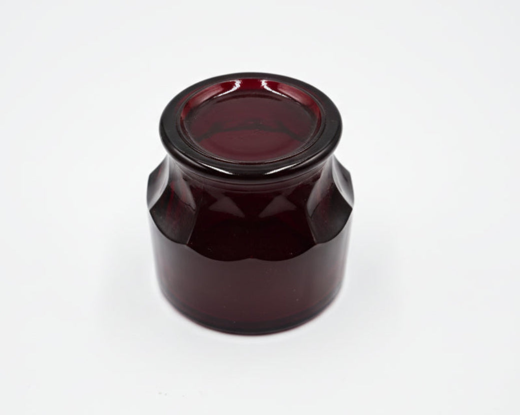 Retro Ruby Red Gem‑Cut Tumblers 5 piece set