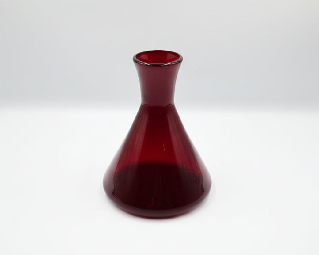 Ruby Red Erlenmeyer Glass Carafe
