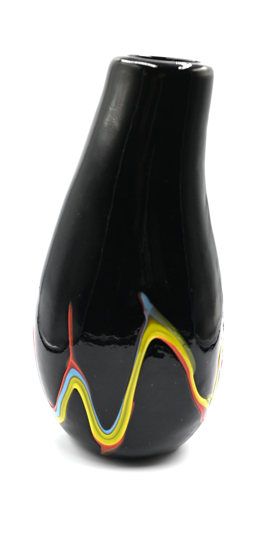 Large Azerbaijan Blown Art Glass Abstract Paint