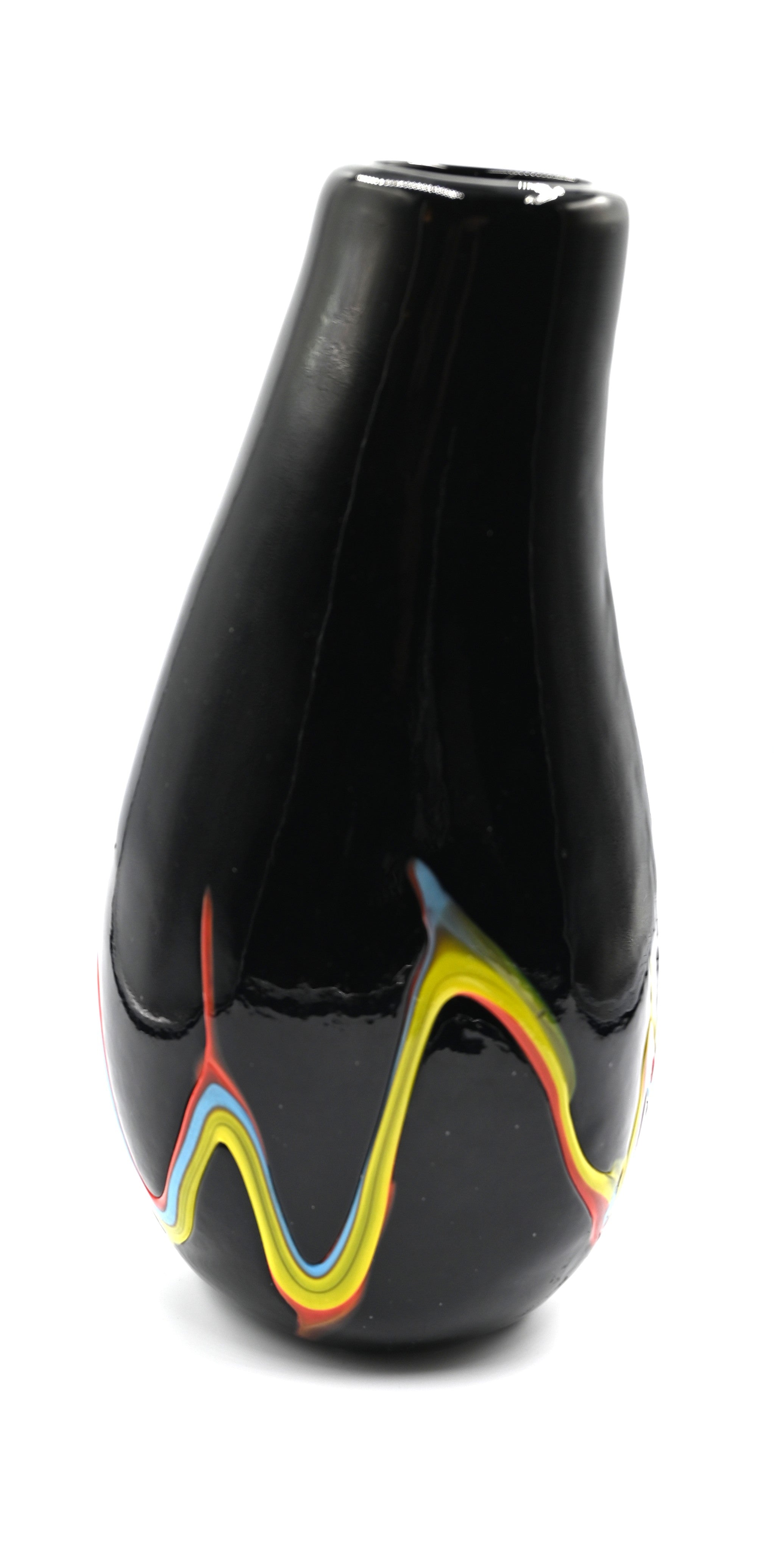 Large Azerbaijan Blown Art Glass Abstract Paint