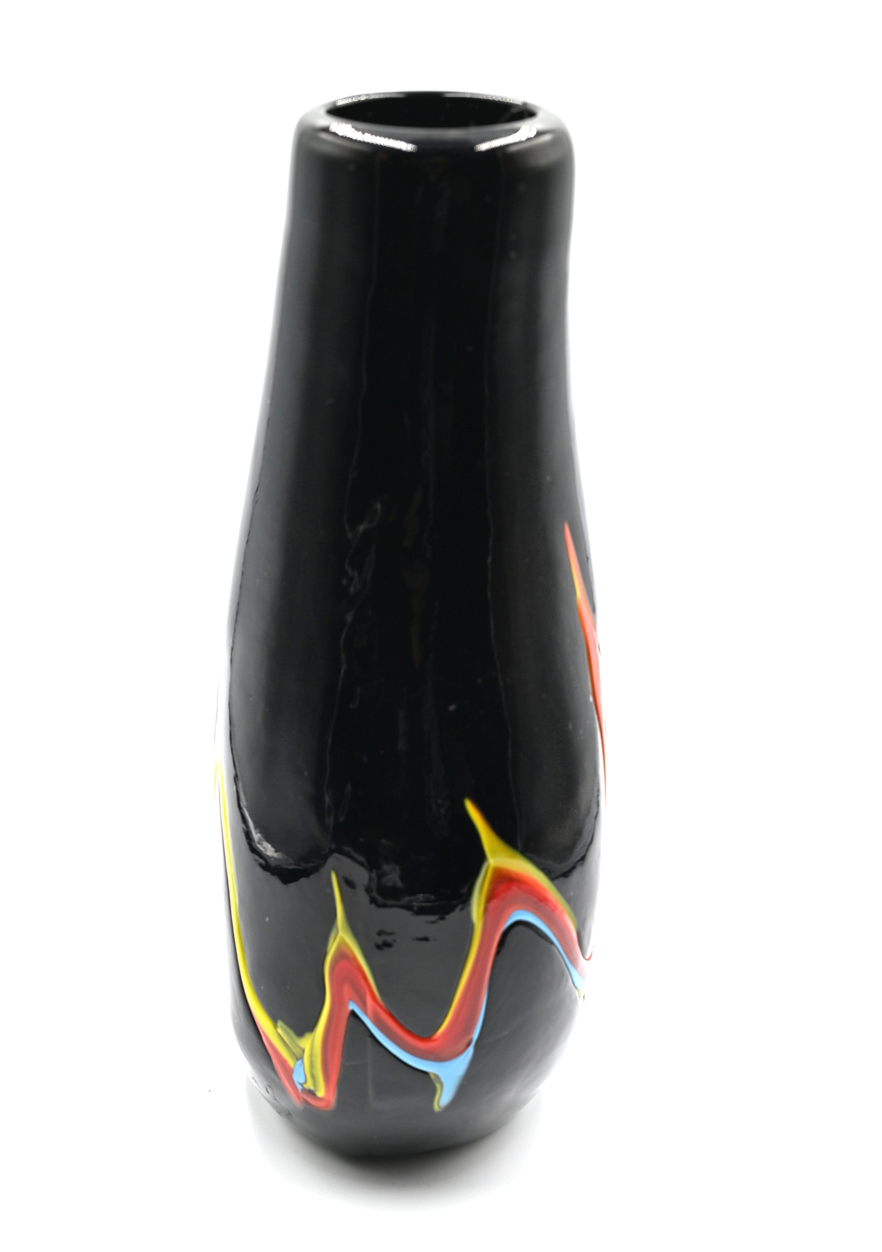 Large Azerbaijan Blown Art Glass Abstract Paint