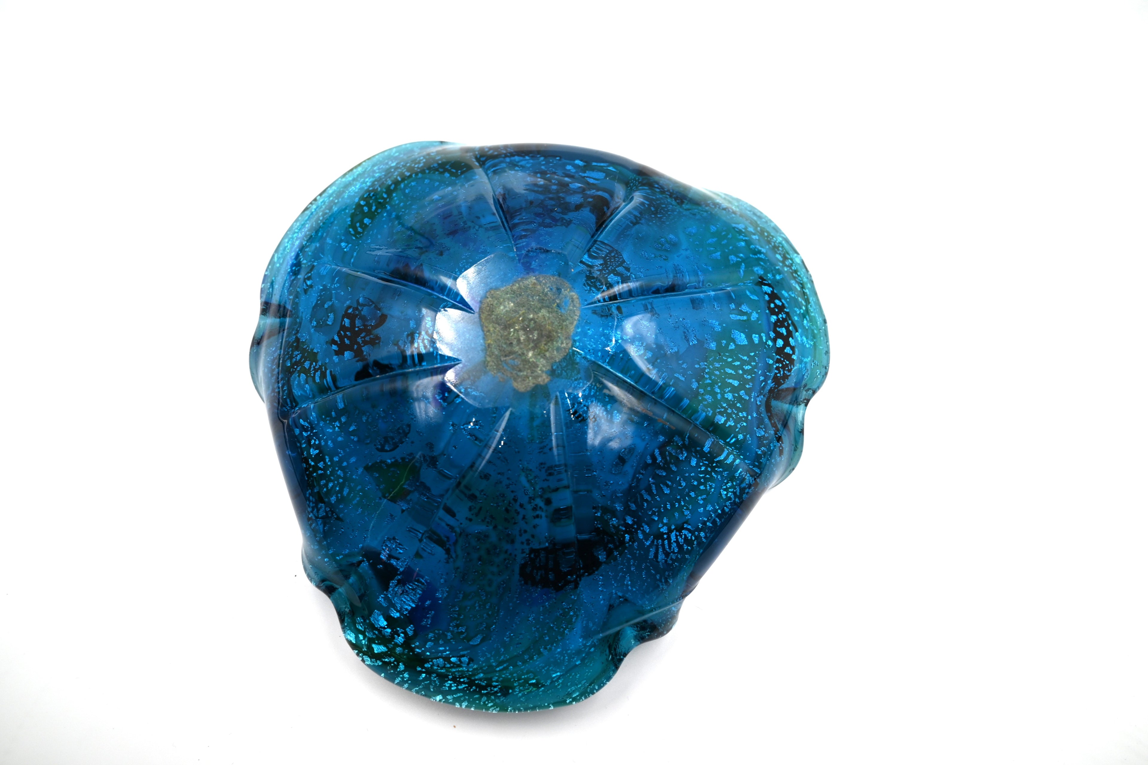 Vintage Blue Tutti Frutti Murano Glass Bowl/Catchall