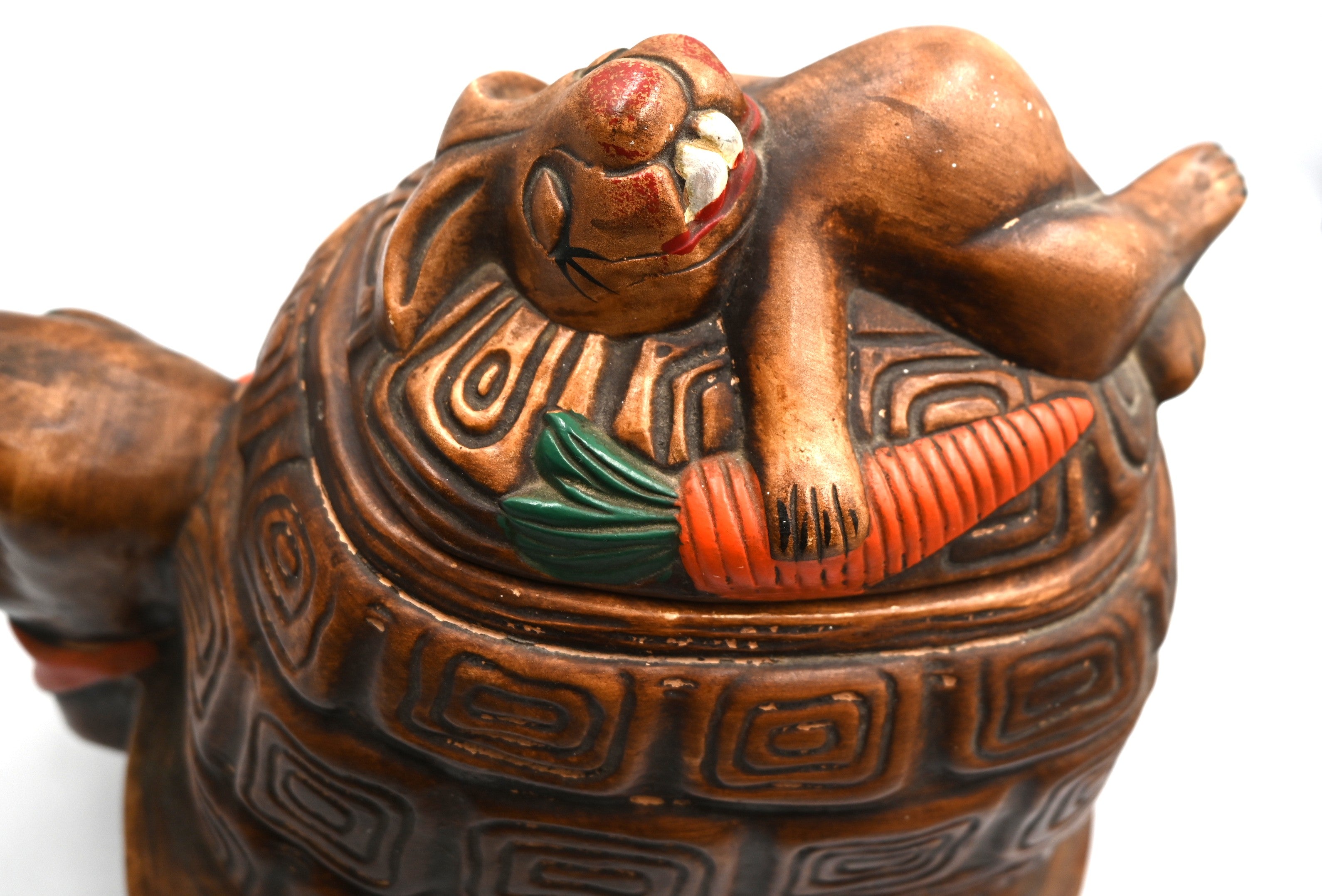 Vintage California Pottery Turtle & Hare Cookie Jar