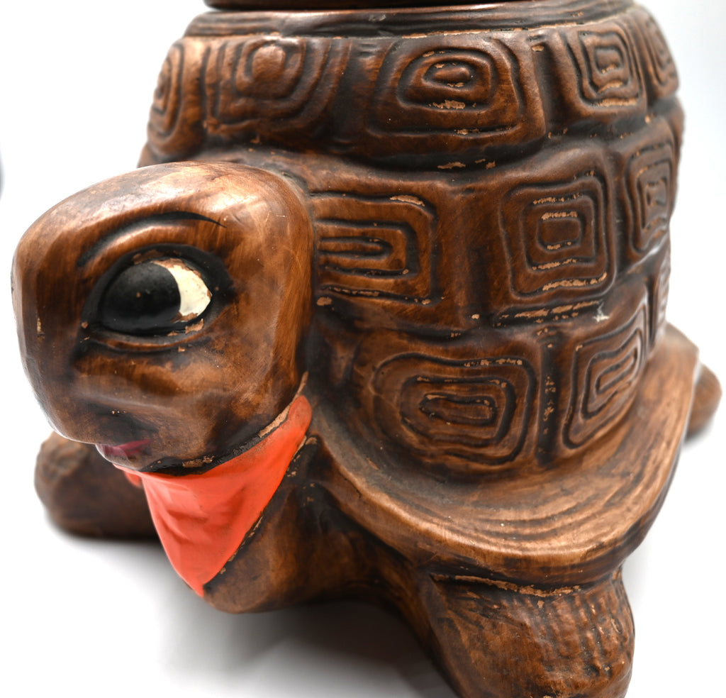 Vintage California Pottery Turtle & Hare Cookie Jar