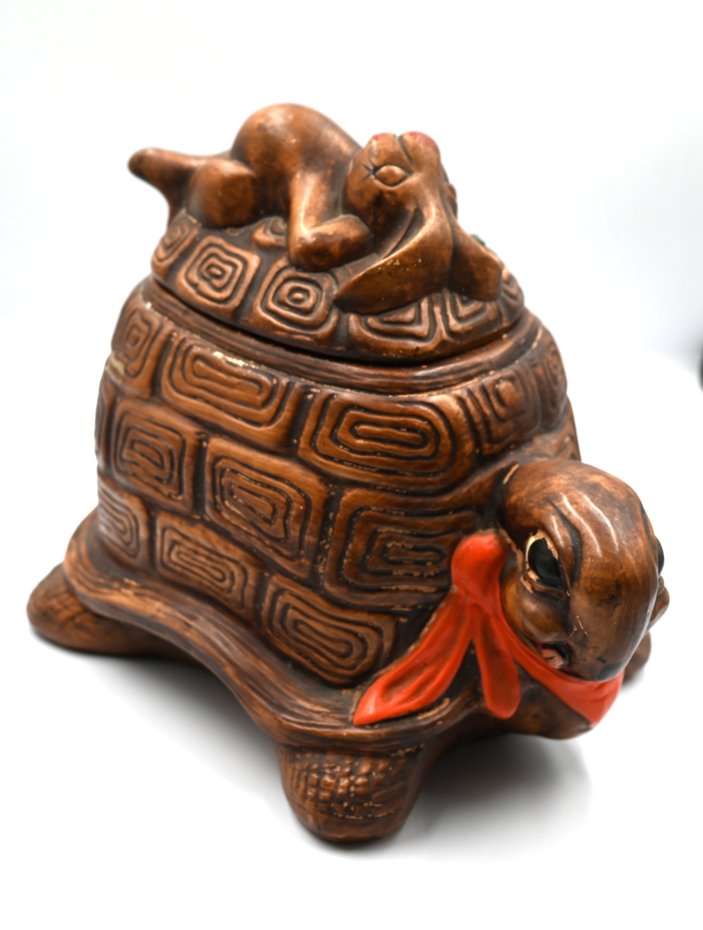 Vintage California Pottery Turtle & Hare Cookie Jar