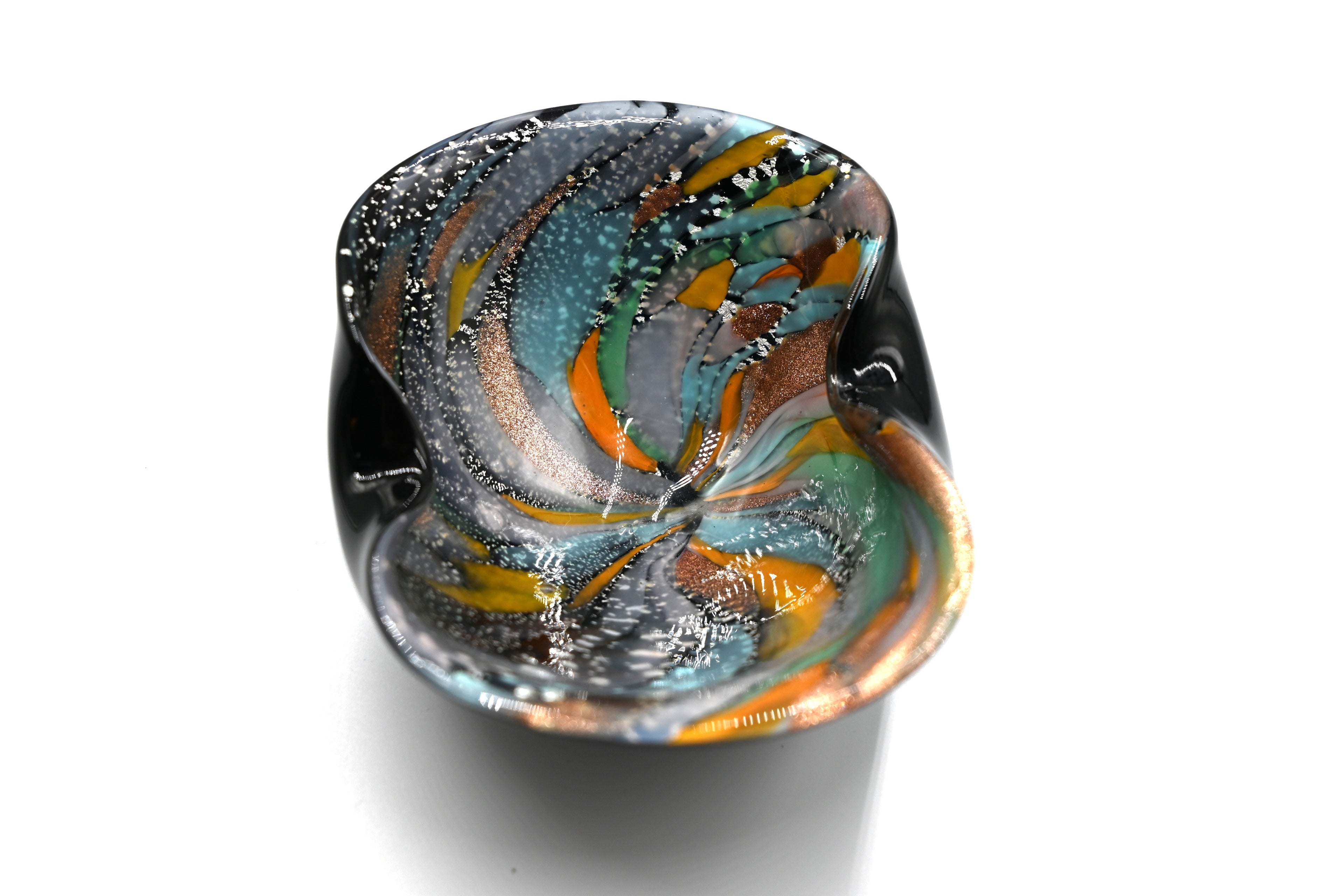 Vibrant Vintage Murano Art Glass catchall/candy dish — Vintage Statement Piece